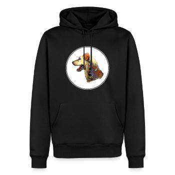 Illustration de l’aquarelle autrichienne pinscher dog - Sweat à capuche Premium bio Homme - noir - Devant - Nico (187cm)