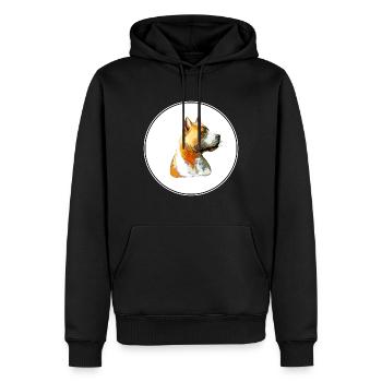 American Pit Bull Terrier Hund Aquarell Illustrat - Männer Premium Bio Hoodie - Schwarz - Vorne - Nico (187cm)