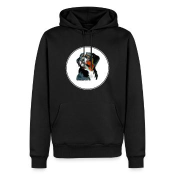 Appenzeller Sennenhund Hunde Aquarell Illustration - Männer Premium Bio Hoodie - Schwarz - Vorne - Nico (187cm)
