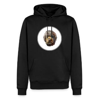 Barbet Hund Aquarell Farbe Illustration - Männer Premium Bio Hoodie - Schwarz - Vorne - Nico (187cm)