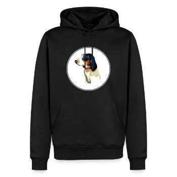 Ariegeois Dog Aquarelle Sketch Illustration - Sweat à capuche Premium bio Homme - noir - Devant - Nico (187cm)