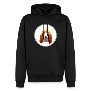 Basset Artesien Normand Hund Aquarell Illustratio - Männer Premium Bio Hoodie - Schwarz - Vorne - Nico (187cm)