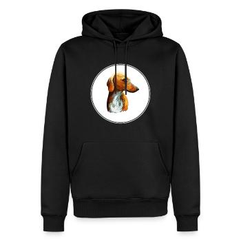 Azawakh Hund Aquarell Skizze Illustration - Männer Premium Bio Hoodie - Schwarz - Vorne - Nico (187cm)