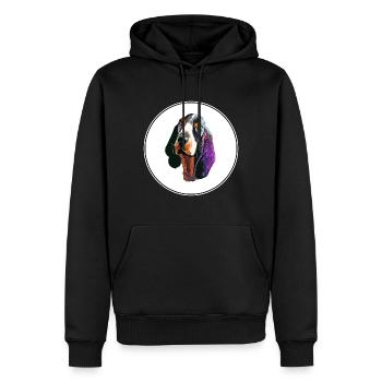 Basset Bleu De Gascogne Aquarelle pour chien Illustratio - Sweat à capuche Premium bio Homme - noir - Devant - Nico (187cm)