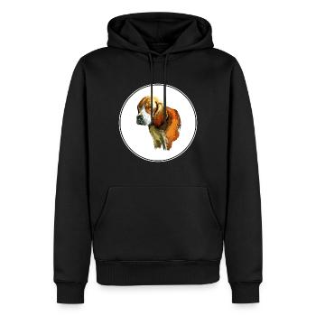 Beagle-Harrier Dufthund Hund Skizze Illustration - Männer Premium Bio Hoodie - Schwarz - Vorne - Nico (187cm)