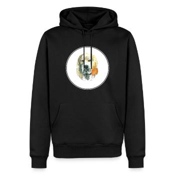 Illustration de l’aquarelle de chien de berger d’Asie centrale - Sweat à capuche Premium bio Homme - noir - Devant - Nico (187cm)