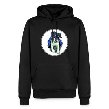 Chilenischer Foxterrier Hund Aquarell Illustration - Männer Premium Bio Hoodie - Schwarz - Vorne - Nico (187cm)