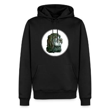 Katalanischer Schäferhund Aquarell Illustration - Männer Premium Bio Hoodie - Schwarz - Vorne - Nico (187cm)