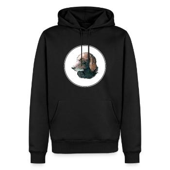 Illustration d’aquarelle de chien Retriever à revêtement bouclé - Sweat à capuche Premium bio Homme - noir - Devant - Nico (187cm)