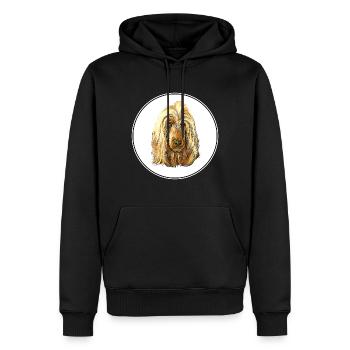 English Cocker Spaniel Hund Aquarell Illustration - Männer Premium Bio Hoodie - Schwarz - Vorne - Nico (187cm)