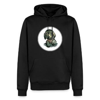 Illustration de l’aquarelle du chien sans poils mexicain - Sweat à capuche Premium bio Homme - noir - Devant - Nico (187cm)