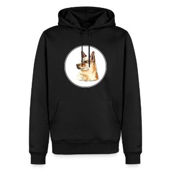 Kanaan Hund Aquarell Farbe Illustration - Männer Premium Bio Hoodie - Schwarz - Vorne - Nico (187cm)