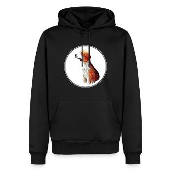 Deutsche Bracke Dog Aquarell Skizze Illustration - Männer Premium Bio Hoodie - Schwarz - Vorne - Nico (187cm)