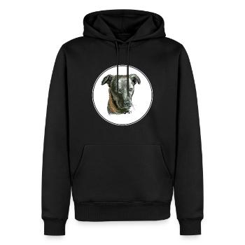 Cursinu Hund Aquarell Skizze Illustration - Männer Premium Bio Hoodie - Schwarz - Vorne - Nico (187cm)