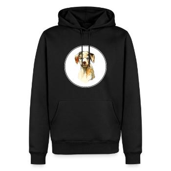 Catahoula Leopard Dog Aquarelle Illustration - Sweat à capuche Premium bio Homme - noir - Devant - Nico (187cm)