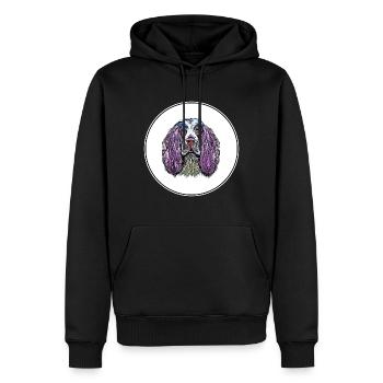 Englisch Springer Spaniel Hund Aquarell Illustrati - Männer Premium Bio Hoodie - Schwarz - Vorne - Nico (187cm)