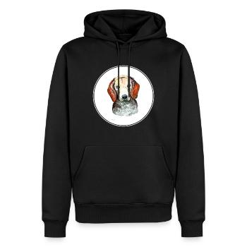 Estnischer Hund Aquarell Kunst Illustration - Männer Premium Bio Hoodie - Schwarz - Vorne - Nico (187cm)