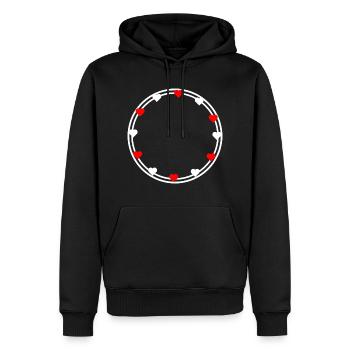 Hearts in round frame decoration Circular - Men’s Premium Organic Hoodie - black - Front - Nico (187cm)