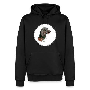 Munsterlander Small Dog Aquarelle Illustration - Sweat à capuche Premium bio Homme - noir - Devant - Nico (187cm)