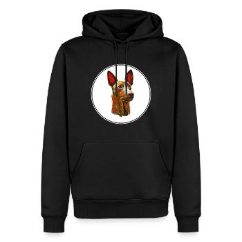 Pharaoh Hound Hund Aquarell Skizze Illustration - Männer Premium Bio Hoodie - Schwarz - Vorne - Nico (187cm)