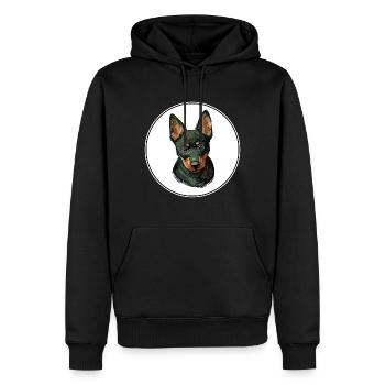 Illustration de l’aquarelle du chien Lancashire Heeler - Sweat à capuche Premium bio Homme - noir - Devant - Nico (187cm)