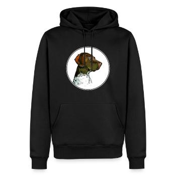 Old Danish Pointer Dog Watercolor Illustration - Men’s Premium Organic Hoodie - black - Front - Nico (187cm)