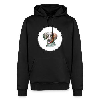 Pointer Dog Aquarell Skizze Illustration - Männer Premium Bio Hoodie - Schwarz - Vorne - Nico (187cm)