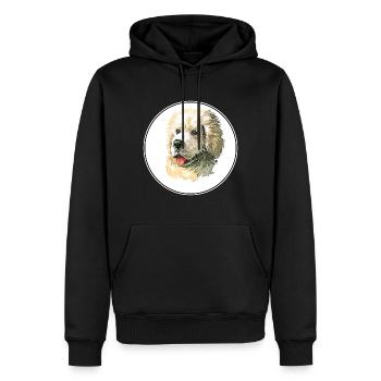 Polnischer Schäferhund Hund Aquarell Illustration - Männer Premium Bio Hoodie - Schwarz - Vorne - Nico (187cm)