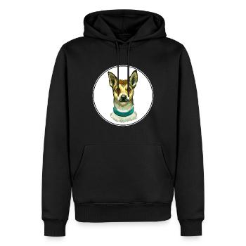 Norwegischer Lundehund Hund Aquarell Illustration - Männer Premium Bio Hoodie - Schwarz - Vorne - Nico (187cm)