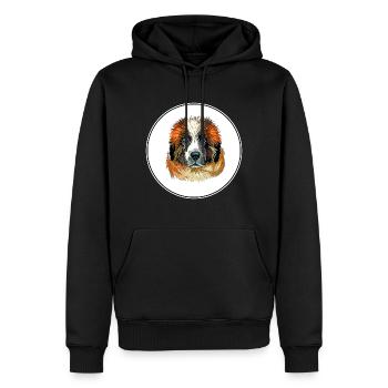 Moscow Watchdog Dog Aquarelle Illustration - Sweat à capuche Premium bio Homme - noir - Devant - Nico (187cm)