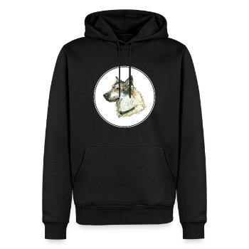 Saarloos Wolfdog Dog Aquarelle Illustration - Sweat à capuche Premium bio Homme - noir - Devant - Nico (187cm)