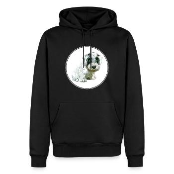 Sealyham Terrier Dog Watercolor Illustration - Men’s Premium Organic Hoodie - black - Front - Nico (187cm)