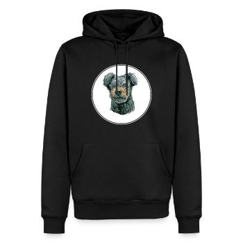 Pumi Hund Aquarell Farbe Illustration - Männer Premium Bio Hoodie - Schwarz - Vorne - Nico (187cm)