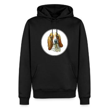 Sabueso Fino Colombiano Dog Watercolor Illustratio - Men’s Premium Organic Hoodie - black - Front - Nico (187cm)