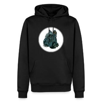 Scottish Terrier Hund Aquarell Illustration - Männer Premium Bio Hoodie - Schwarz - Vorne - Nico (187cm)
