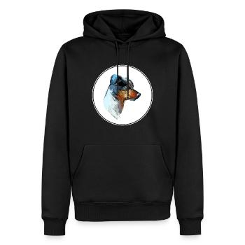 Ratonero Bodeguero Andaluz Dog Sketch Illustration - Sweat à capuche Premium bio Homme - noir - Devant - Nico (187cm)