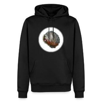 Schapendoes Hunde Aquarell Illustration - Männer Premium Bio Hoodie - Schwarz - Vorne - Nico (187cm)