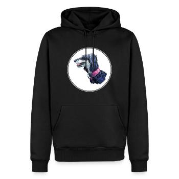Saluki Hund Aquarell Farbe Illustration - Männer Premium Bio Hoodie - Schwarz - Vorne - Nico (187cm)
