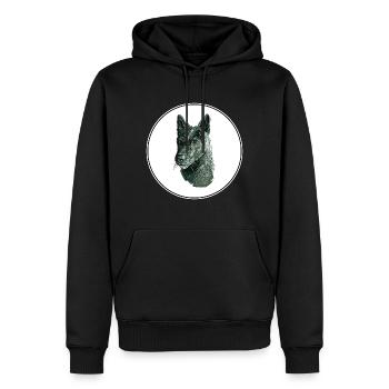 Illustration de l’aquarelle de seskar Seal Dog - Sweat à capuche Premium bio Homme - noir - Devant - Nico (187cm)