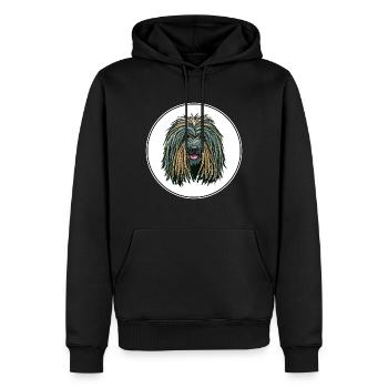 Puli Dog Aquarelle Peinture Illustration - Sweat à capuche Premium bio Homme - noir - Devant - Nico (187cm)
