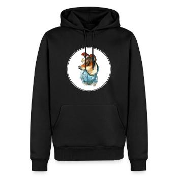 Rat Terrier Hund Aquarell Illustration - Männer Premium Bio Hoodie - Schwarz - Vorne - Nico (187cm)