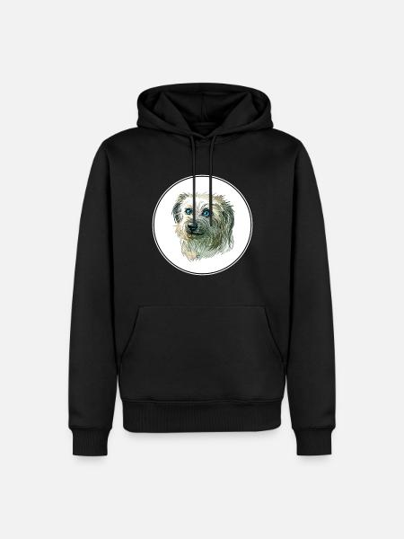 Pyrenäen-Schäferhund-Aquarell-Illustration - Männer Premium Bio Hoodie - Schwarz