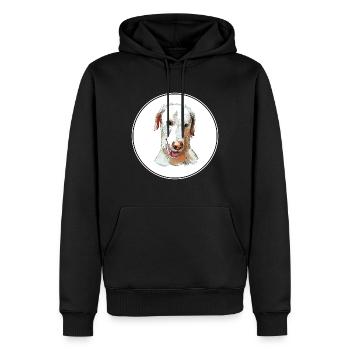 Illustration de l’aquarelle pour chien Rajapalayam - Sweat à capuche Premium bio Homme - noir - Devant - Nico (187cm)