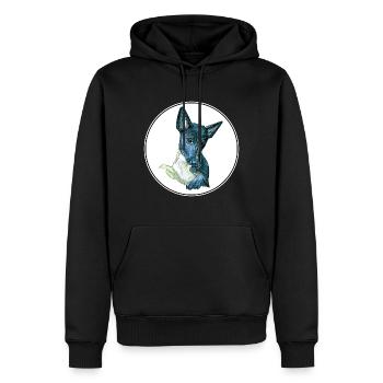 Illustration de l’aquarelle de seskar Seal Dog - Sweat à capuche Premium bio Homme - noir - Devant - Nico (187cm)