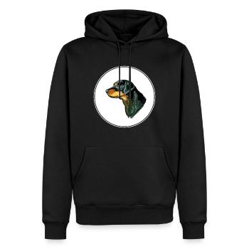 Smalandsstovare Smaland Hound Hund Illustration - Männer Premium Bio Hoodie - Schwarz - Vorne - Nico (187cm)