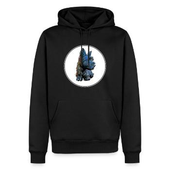 Illustration de l’aquarelle du chien Skye Terrier - Sweat à capuche Premium bio Homme - noir - Devant - Nico (187cm)