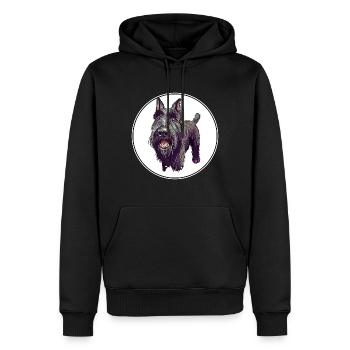 Mittelschnauze Standard Schnauzer Hund Illustration - Männer Premium Bio Hoodie - Schwarz - Vorne - Nico (187cm)