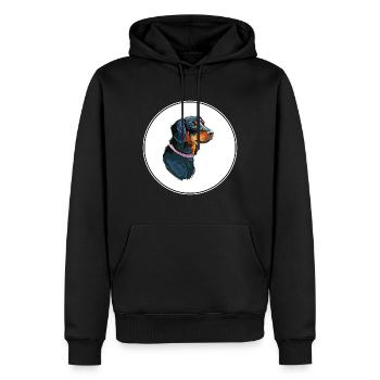 Slovensky Kopov Hund Aquarell Skizze Illustration - Männer Premium Bio Hoodie - Schwarz - Vorne - Nico (187cm)