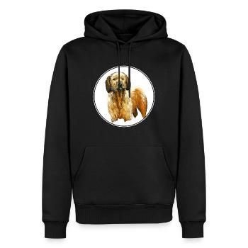 Steirische Grobhaarhund-Illustration - Männer Premium Bio Hoodie - Schwarz - Vorne - Nico (187cm)