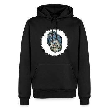 Tibetan Terrier Dog Aquarelle Sketch Illustration - Sweat à capuche Premium bio Homme - noir - Devant - Nico (187cm)